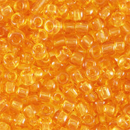 Glasperlen rocailles 8/0 (3mm) Transparent sandstone orange